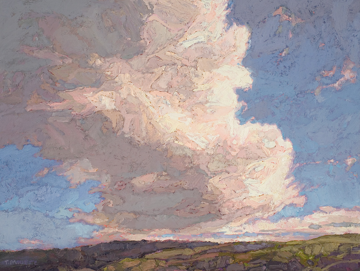 contemporary landscape oil painting of clouds in Scotland