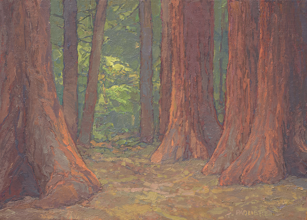 contemporary landscape oil painting of sequoia in Yosemite National Park