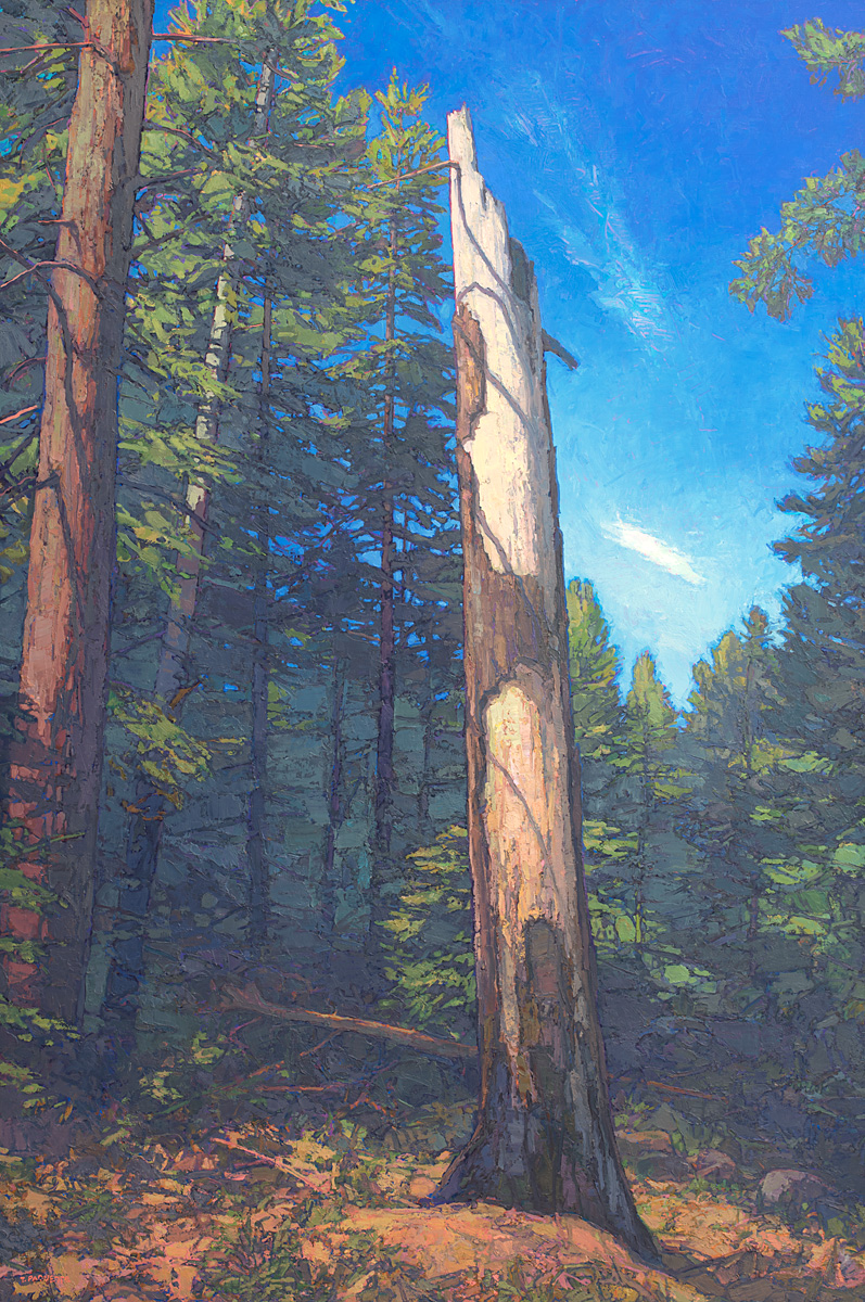 contemporary landscape oil painting of Desolation wilderness area in Lake Tahoe region, California, Sierra Nevada