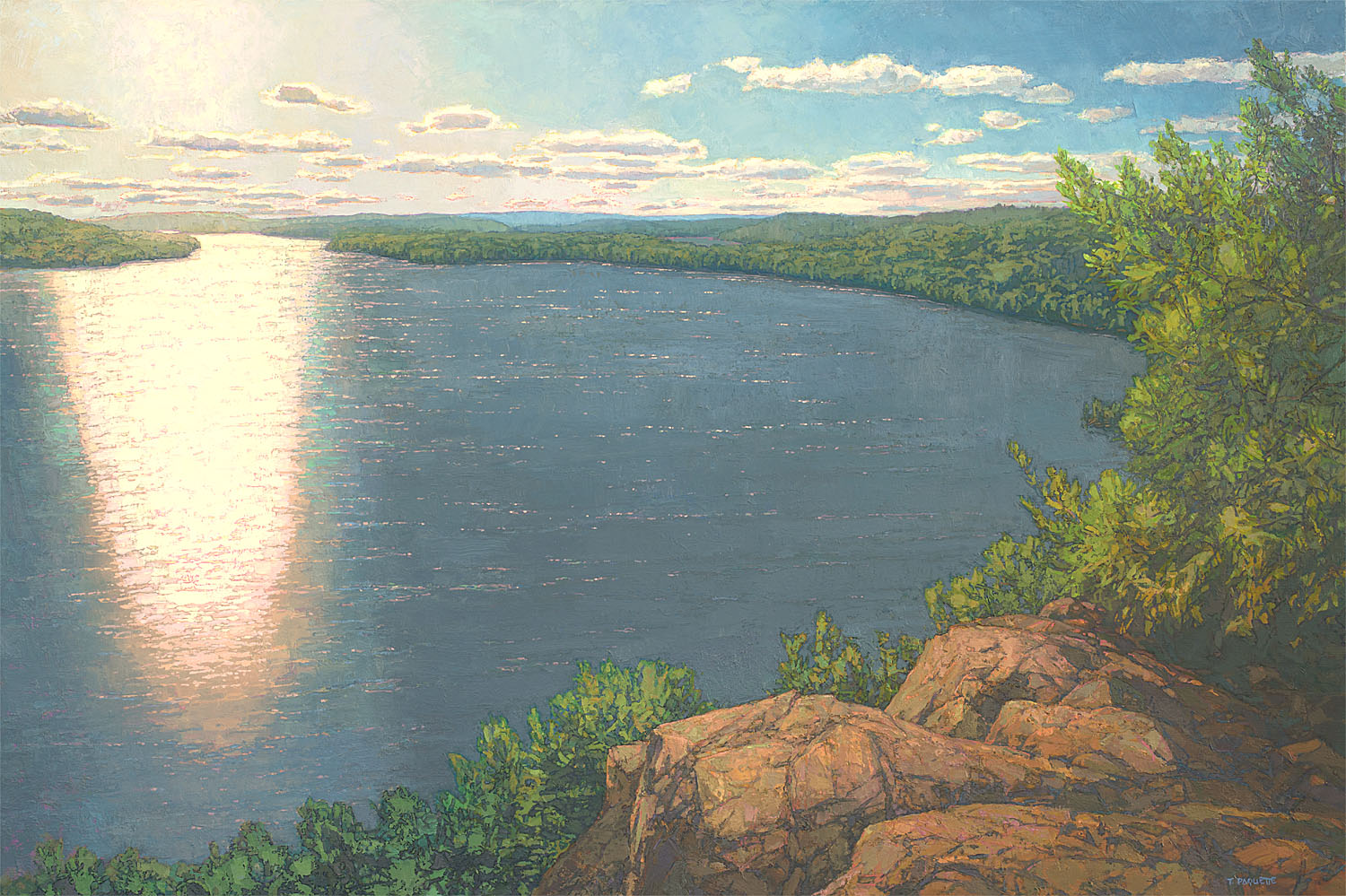 contemporary landscape oil painting of Hungry Jack Lake in Boundary Waters Canoe Wilderness Area, Minnesota