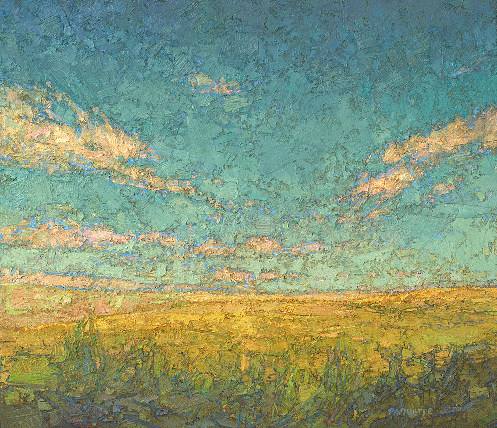 contemporary landscape oil painting of prairie wilderness area in Theodore Roosevelt Wilderness Area