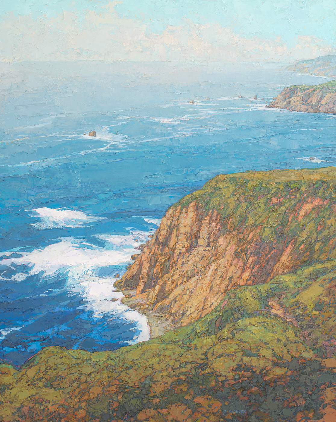 contemporary landscape oil painting of California coast