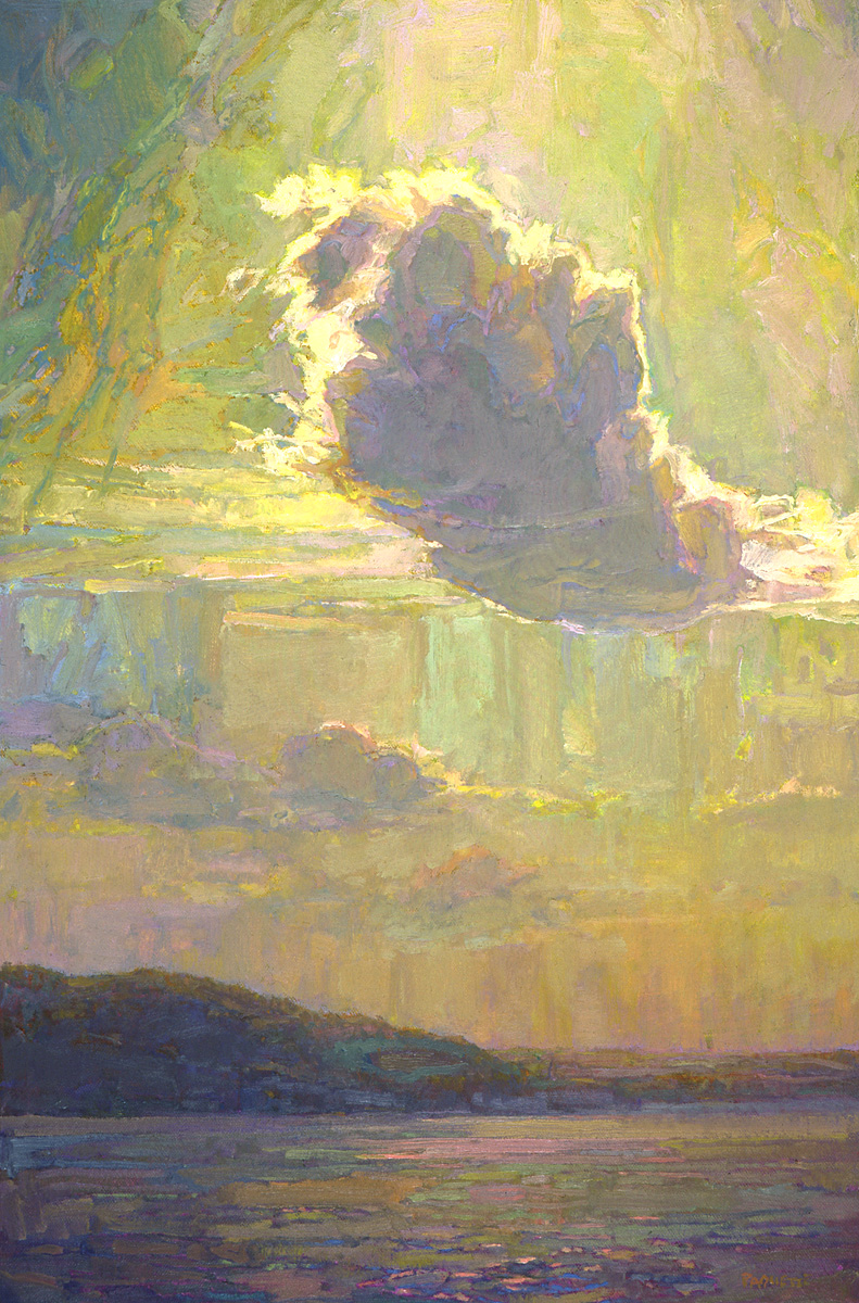 contemporary landscape oil painting of cloud in northern Maine